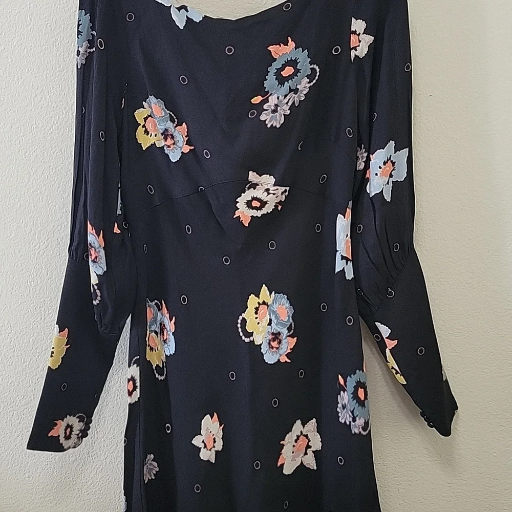New Free People Womens Sunshadows Split-Sleeve Mini Dress Size 8 - Picture 7 of 16